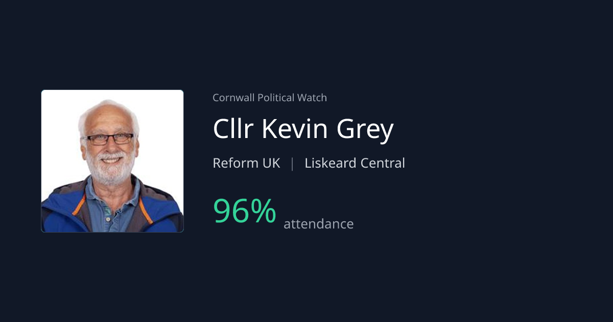 Cllr Kevin Grey — Attendance, Votes & Activity | Cornwall Political Watch