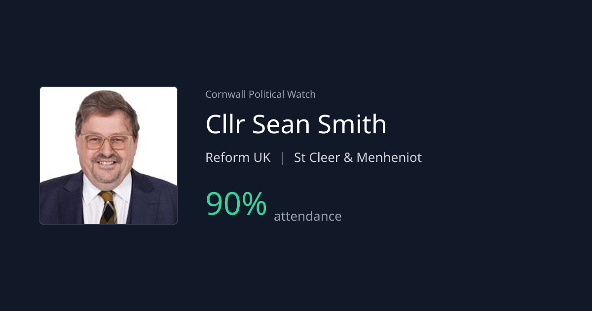 Cllr Sean Smith — Attendance, Votes & Activity | Cornwall Political Watch